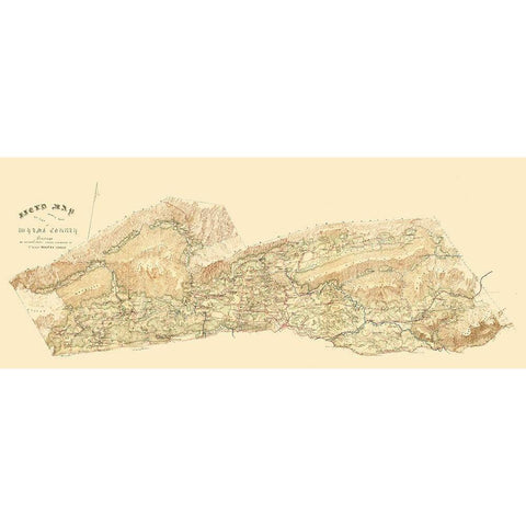 Wythe County North Virginia - Matthews 1860 Black Modern Wood Framed Art Print with Double Matting by Matthews