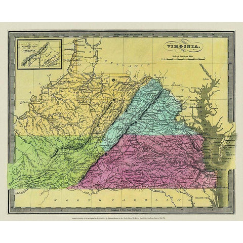 Virginia - Burr 1834 White Modern Wood Framed Art Print by Burr