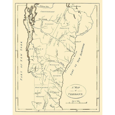Vermont - Stockdale 1794 Gold Ornate Wood Framed Art Print with Double Matting by Stockdale