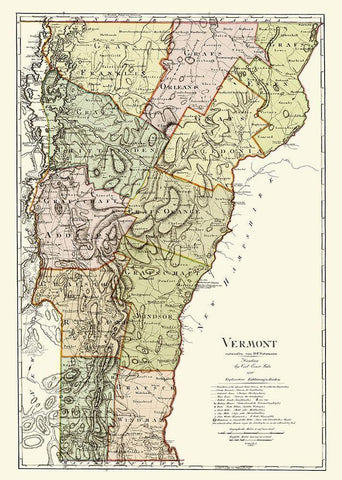 Vermont - Bohn 1796 White Modern Wood Framed Art Print with Double Matting by Bohn