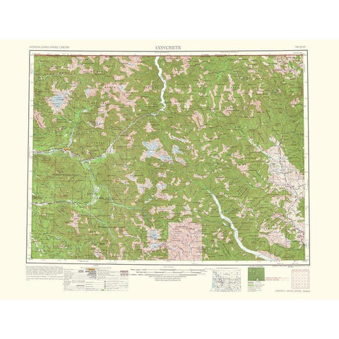 Concrete Washington Quad - USGS 1962 White Modern Wood Framed Art Print by USGS