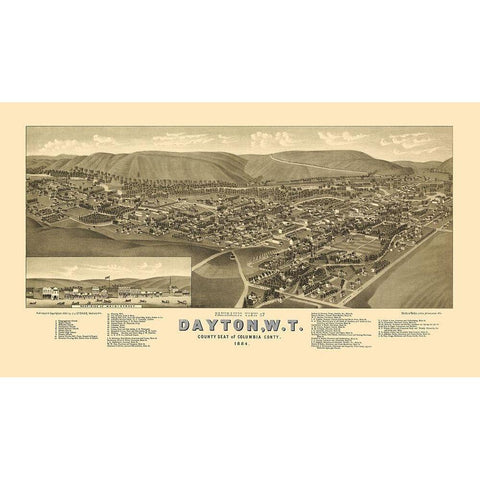 Dayton Washington - Stoner 1884 Black Modern Wood Framed Art Print with Double Matting by Stoner