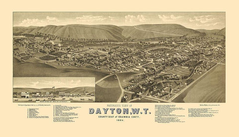 Dayton Washington - Stoner 1884 Black Ornate Wood Framed Art Print with Double Matting by Stoner