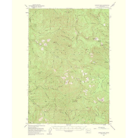 Lookout Mountain Washington Quad - USGS 1963 White Modern Wood Framed Art Print by USGS