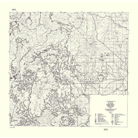 Mt Adams Washington - USDA 1972 White Modern Wood Framed Art Print by USDA