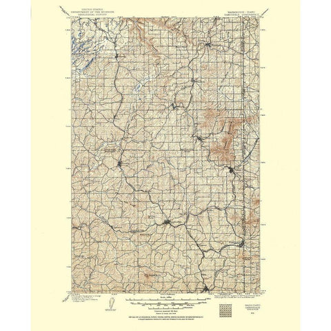 Oakesdale Washington Idaho Quad - USGS 1903 Black Modern Wood Framed Art Print with Double Matting by USGS