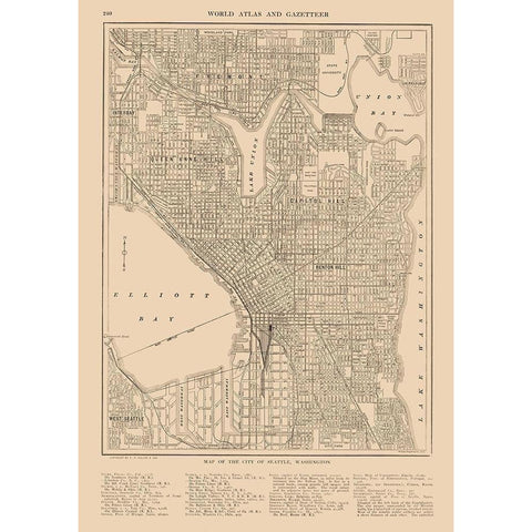 Seattle  Washington  - Reynold 1921 Gold Ornate Wood Framed Art Print with Double Matting by Reynold