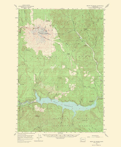 Mt St Helens Washington Quad - USGS 1968 White Modern Wood Framed Art Print with Double Matting by USGS