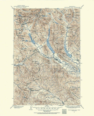 Snoqualmie Pass Washington Quad - USGS 1901 Black Ornate Wood Framed Art Print with Double Matting by USGS