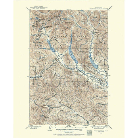 Snoqualmie Pass Washington Quad - USGS 1901 Black Modern Wood Framed Art Print with Double Matting by USGS