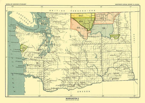 Washington - Hoen 1896 White Modern Wood Framed Art Print with Double Matting by Hoen