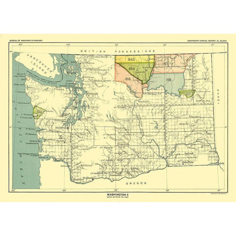 Washington - Hoen 1896 Black Modern Wood Framed Art Print by Hoen