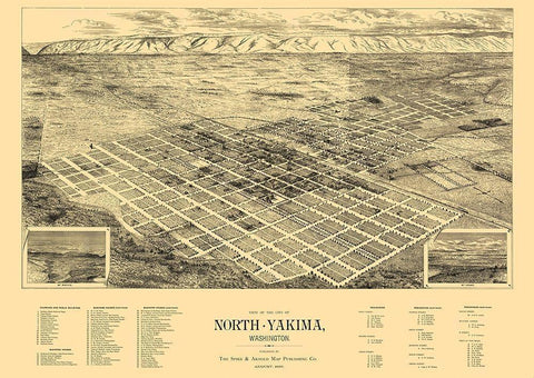 Yakima Washington - Spike 1889 White Modern Wood Framed Art Print with Double Matting by Spike