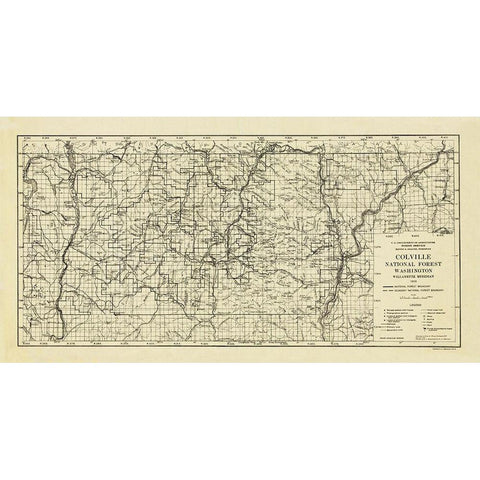 Colville National Forest Washington - Meridan Gold Ornate Wood Framed Art Print with Double Matting by Meridian