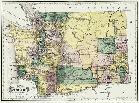 Washington Territory - Olympia - Page 1886 White Modern Wood Framed Art Print with Double Matting by Page