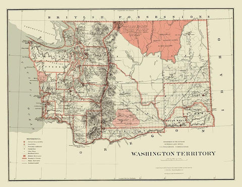 Washington - Williamson 1879 White Modern Wood Framed Art Print with Double Matting by Williamson