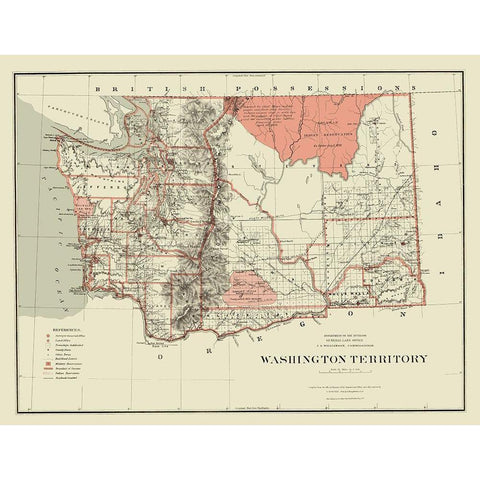 Washington - Williamson 1879 Black Modern Wood Framed Art Print with Double Matting by Williamson