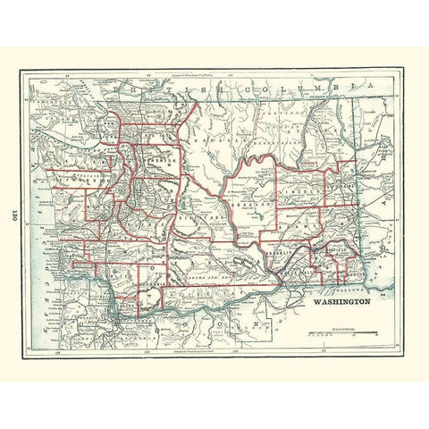 Washington - Rathbun 1893 Black Modern Wood Framed Art Print with Double Matting by Rathbun
