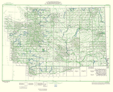 Washington Washington Quad - USGS 1965 White Modern Wood Framed Art Print with Double Matting by USGS