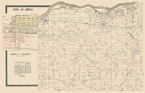 Arena  Wisconsin - Brandt 1895 Black Ornate Wood Framed Art Print with Double Matting by Brandt