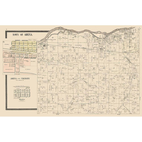 Arena  Wisconsin - Brandt 1895 White Modern Wood Framed Art Print by Brandt