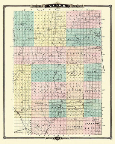 Clark Wisconsin Landowner - Snyder 1878 White Modern Wood Framed Art Print with Double Matting by Snyder