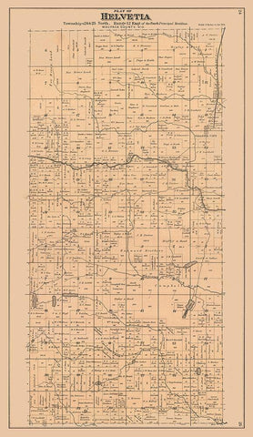 Helvetia  Wisconsin - 1912 White Modern Wood Framed Art Print with Double Matting by Waupaca Abstract & Loan Co.