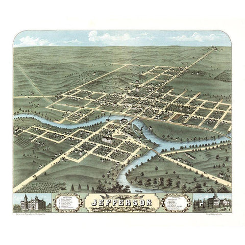 Jefferson Wisconsin - Ruger 1870  Black Modern Wood Framed Art Print with Double Matting by Ruger