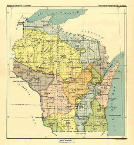 Wisconsin - Lake Superior - Hoen 1896 White Modern Wood Framed Art Print with Double Matting by Hoen