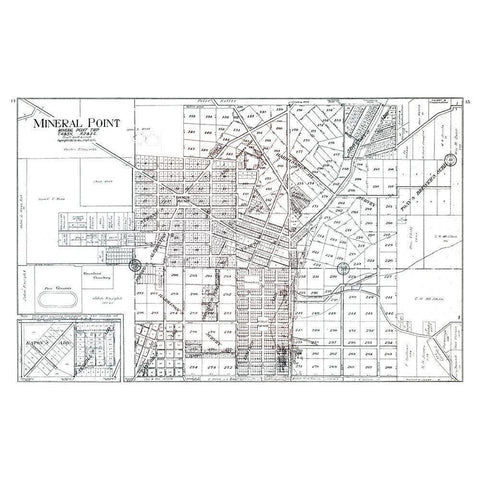 Mineral Point  Wisconsin - Ogle 1915 White Modern Wood Framed Art Print by Ogle
