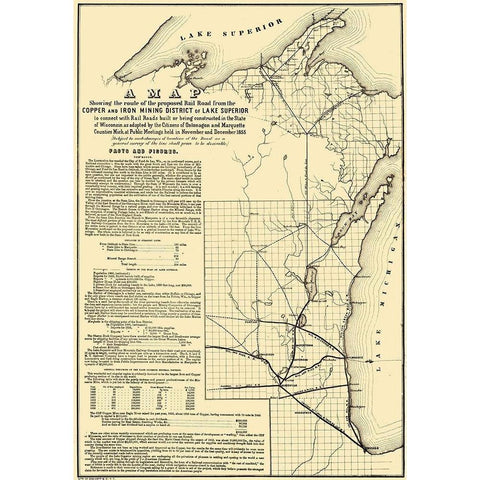 Michigan Wisconsin - Endicott 1855  White Modern Wood Framed Art Print by Endicott