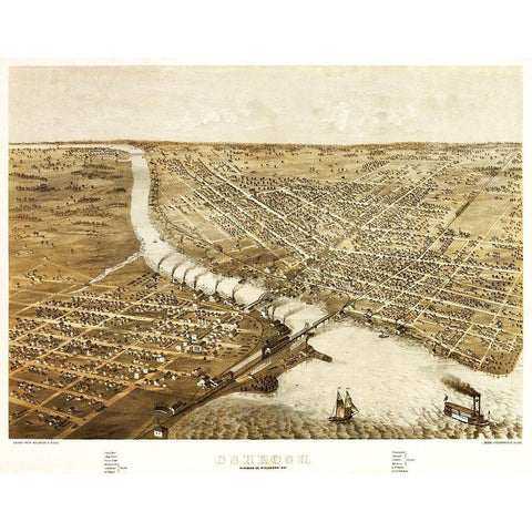 Oshkosh Wisconsin - Ruger 1867  White Modern Wood Framed Art Print by Ruger