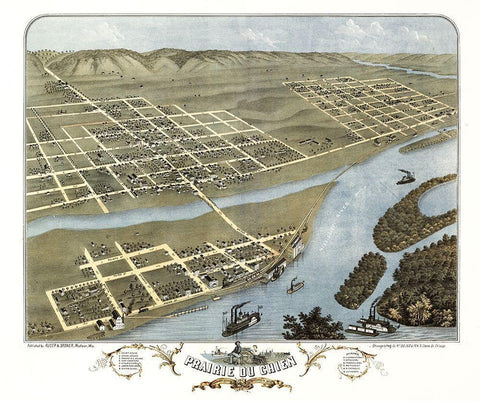Prairie Du Chien Wisconsin - Ruger 1870  Black Ornate Wood Framed Art Print with Double Matting by Ruger