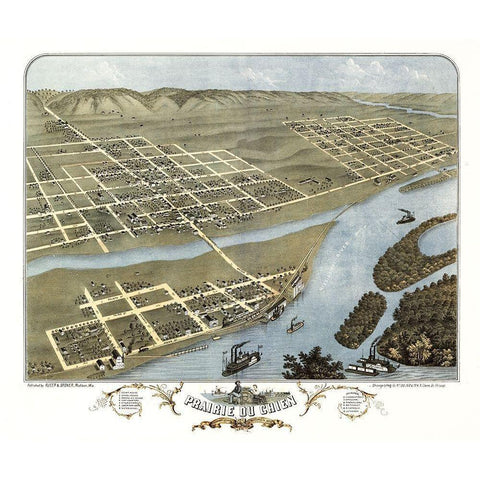 Prairie Du Chien Wisconsin - Ruger 1870  Black Modern Wood Framed Art Print with Double Matting by Ruger