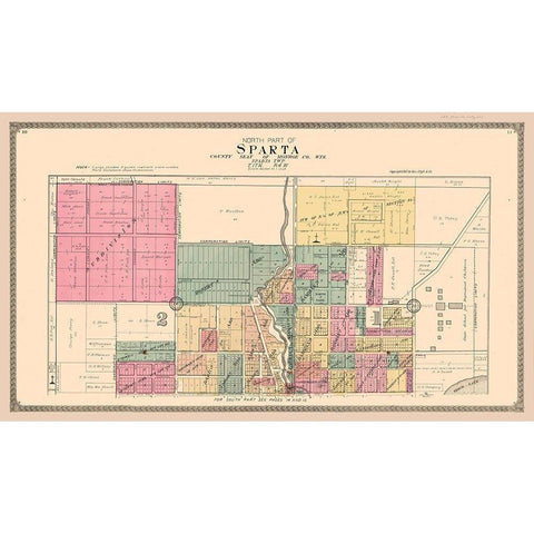 Sparta Wisconsin - Ogle 1915 Gold Ornate Wood Framed Art Print with Double Matting by Ogle