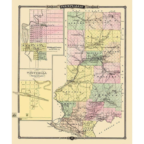 Trempealeau Wisconsin Landowner - Snyder 1878 Gold Ornate Wood Framed Art Print with Double Matting by Snyder