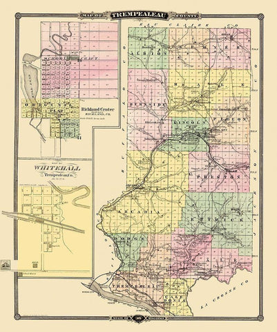 Trempealeau Wisconsin Landowner - Snyder 1878 White Modern Wood Framed Art Print with Double Matting by Snyder