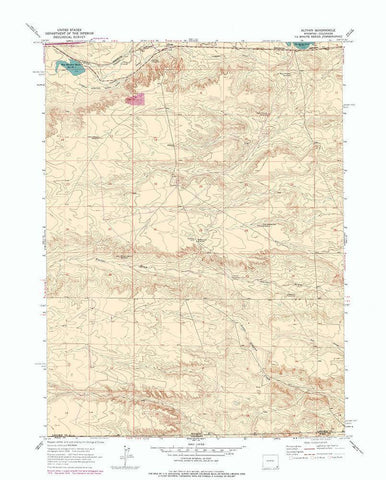 Altvan Wyoming Quad - USGS 1963 White Modern Wood Framed Art Print with Double Matting by USGS
