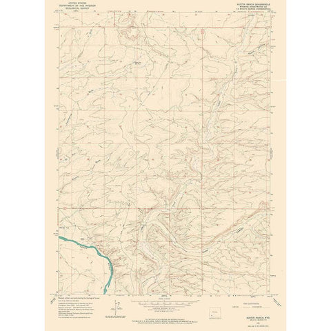 Austin Ranch Wyoming Quad - USGS 1961 Black Modern Wood Framed Art Print with Double Matting by USGS