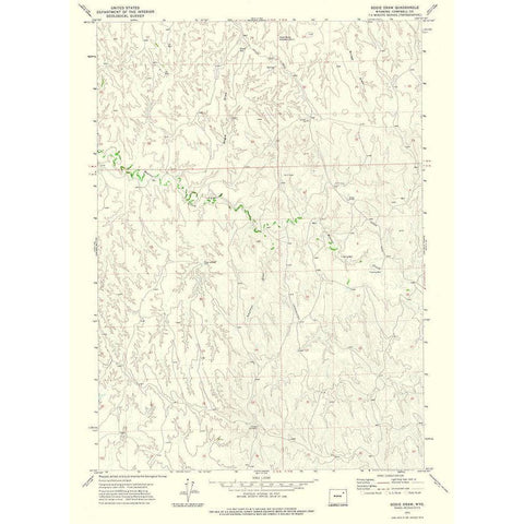 Bogie Draw Wyoming Quad - USGS 1971 White Modern Wood Framed Art Print by USGS