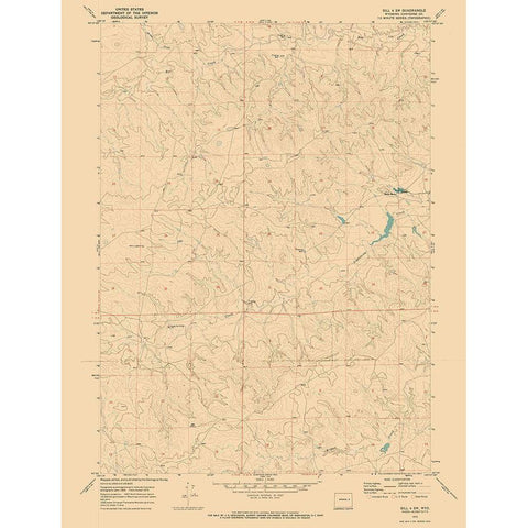 Bill 4 Converse County Wyoming Quad - USGS 1970 Gold Ornate Wood Framed Art Print with Double Matting by USGS