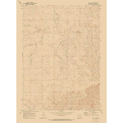 North West Bill Wyoming Quad - USGS 1970 Black Modern Wood Framed Art Print with Double Matting by USGS