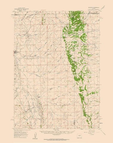 Edgerton Wyoming Quad - USGS 1959 White Modern Wood Framed Art Print with Double Matting by USGS