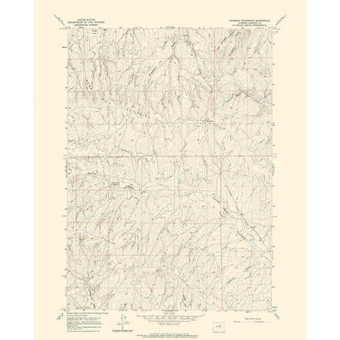 Fourmile Reservoir Wyoming Quad - USGS 1961 Black Modern Wood Framed Art Print by USGS