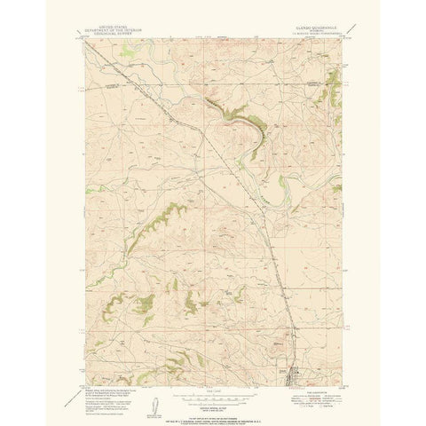 Glendo Wyoming Quad - USGS 1949 White Modern Wood Framed Art Print by USGS