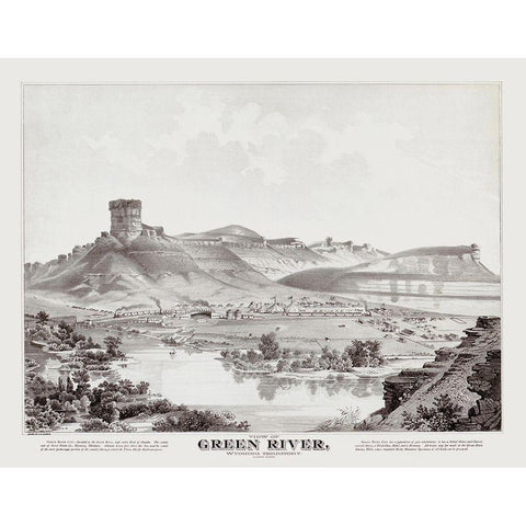 Green River Wyoming - Glover 1875 White Modern Wood Framed Art Print by Glover