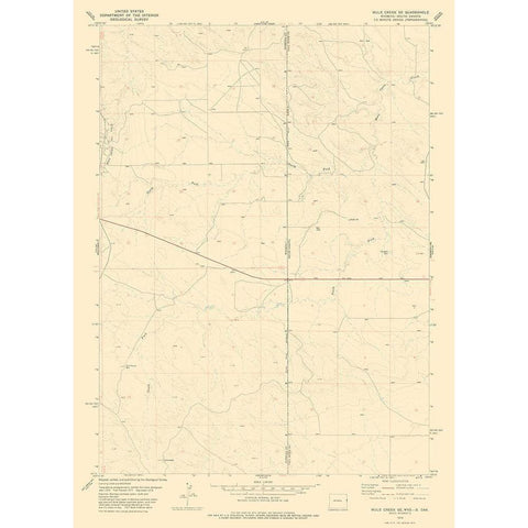 Mule Creek Wyoming Quad - USGS 1978 White Modern Wood Framed Art Print by USGS