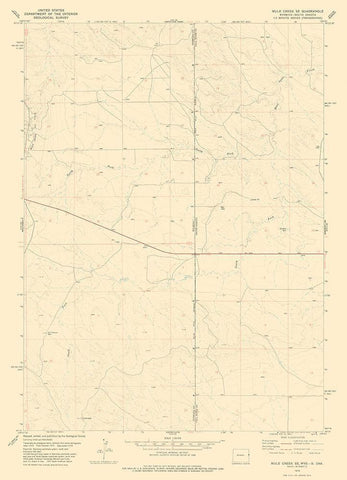 Mule Creek Wyoming Quad - USGS 1978 Black Ornate Wood Framed Art Print with Double Matting by USGS