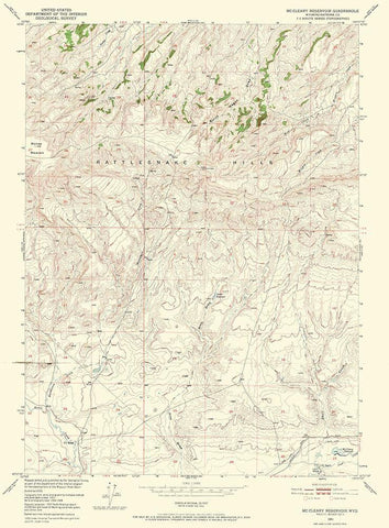 Mc Cleary Reservoir Wyoming Quad - USGS 1951 White Modern Wood Framed Art Print with Double Matting by USGS