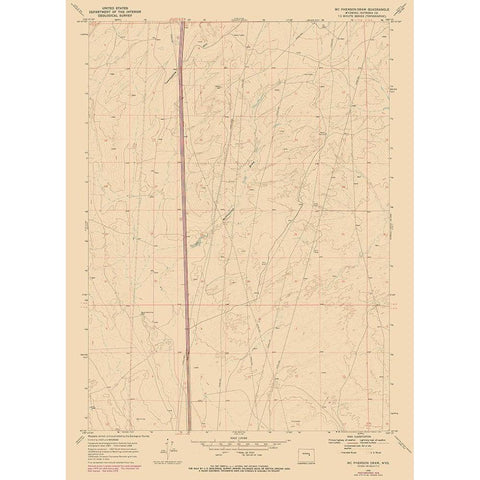 Mc Pherson Draw Wyoming Quad - USGS 1968 Black Modern Wood Framed Art Print with Double Matting by USGS